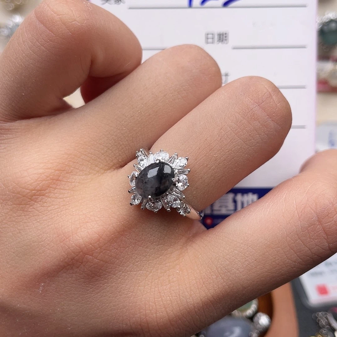 翡翠戒指银S925镶嵌11111