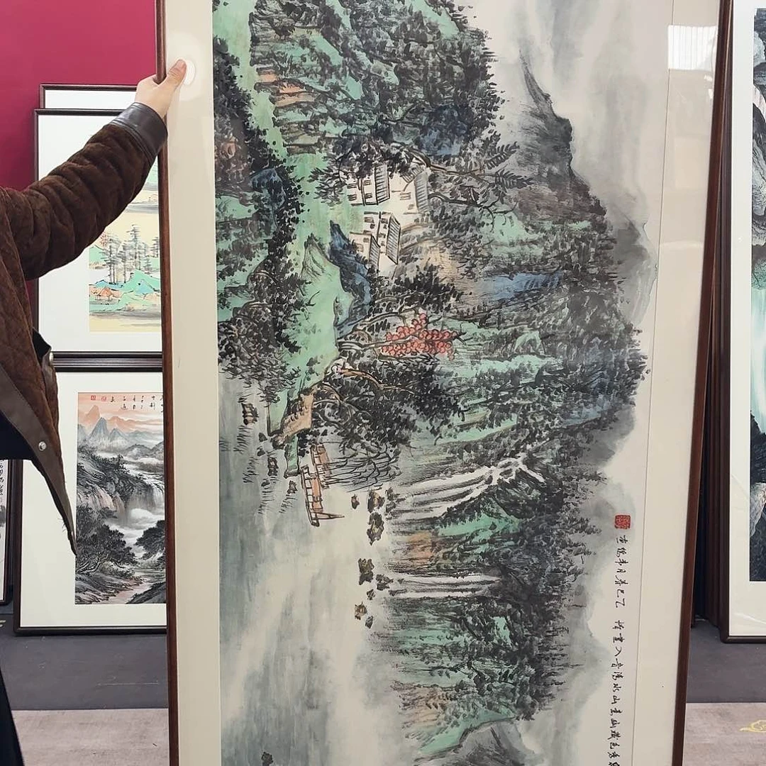 国画手绘作品210-80尺寸