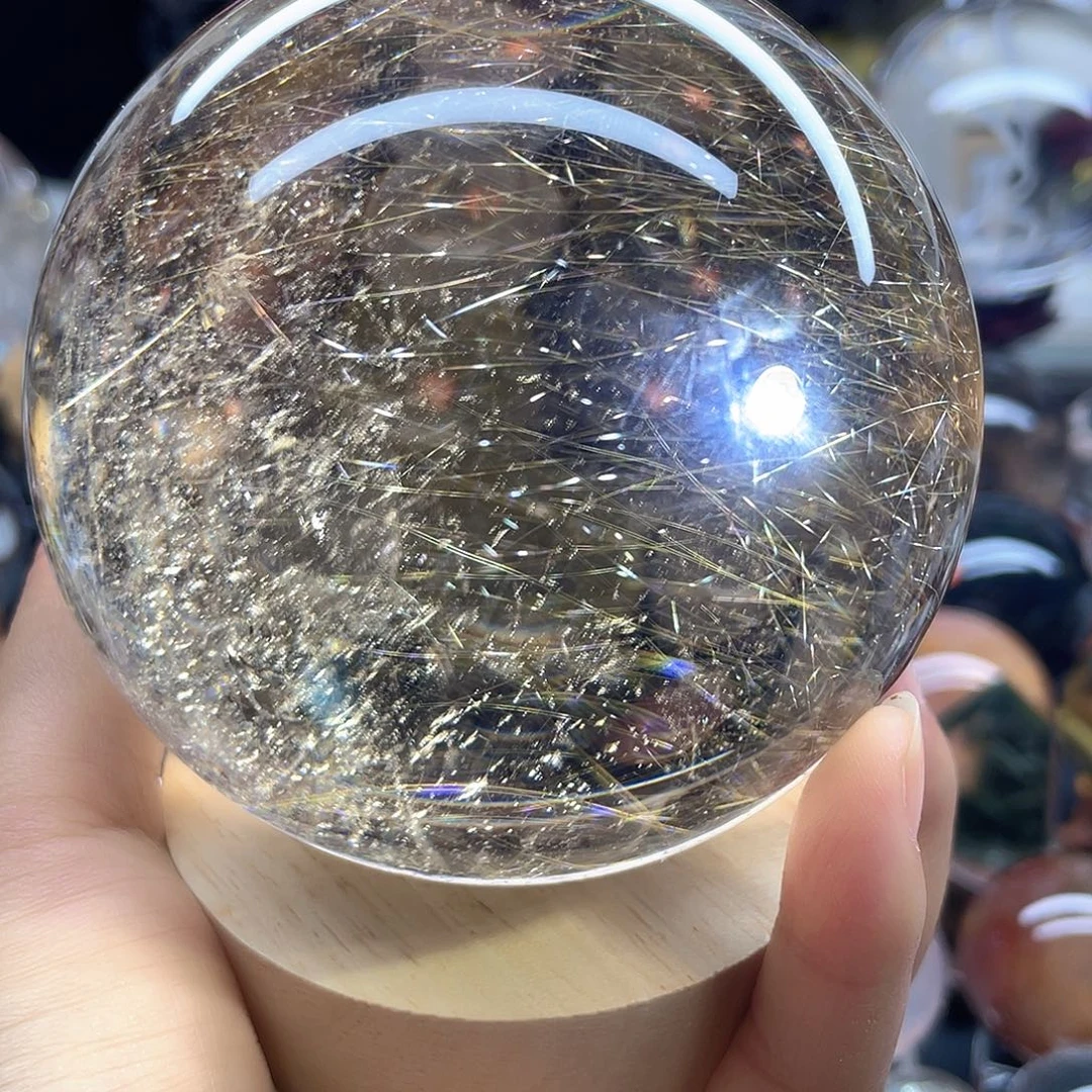 水晶未镶嵌珠宝半成品金发晶9.1