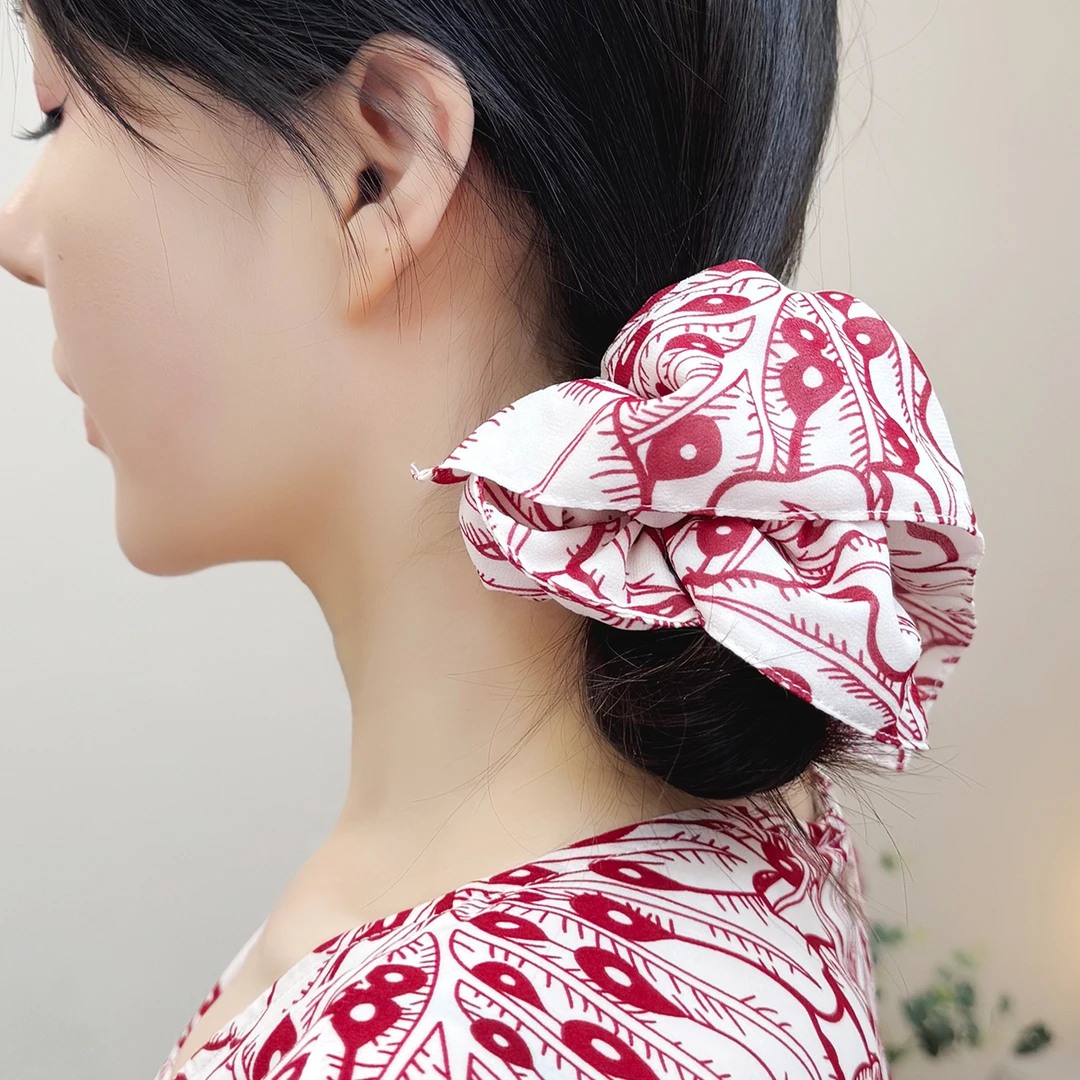 【如果】桑蚕丝优雅印花松紧弹力发圈TX06QZ0001