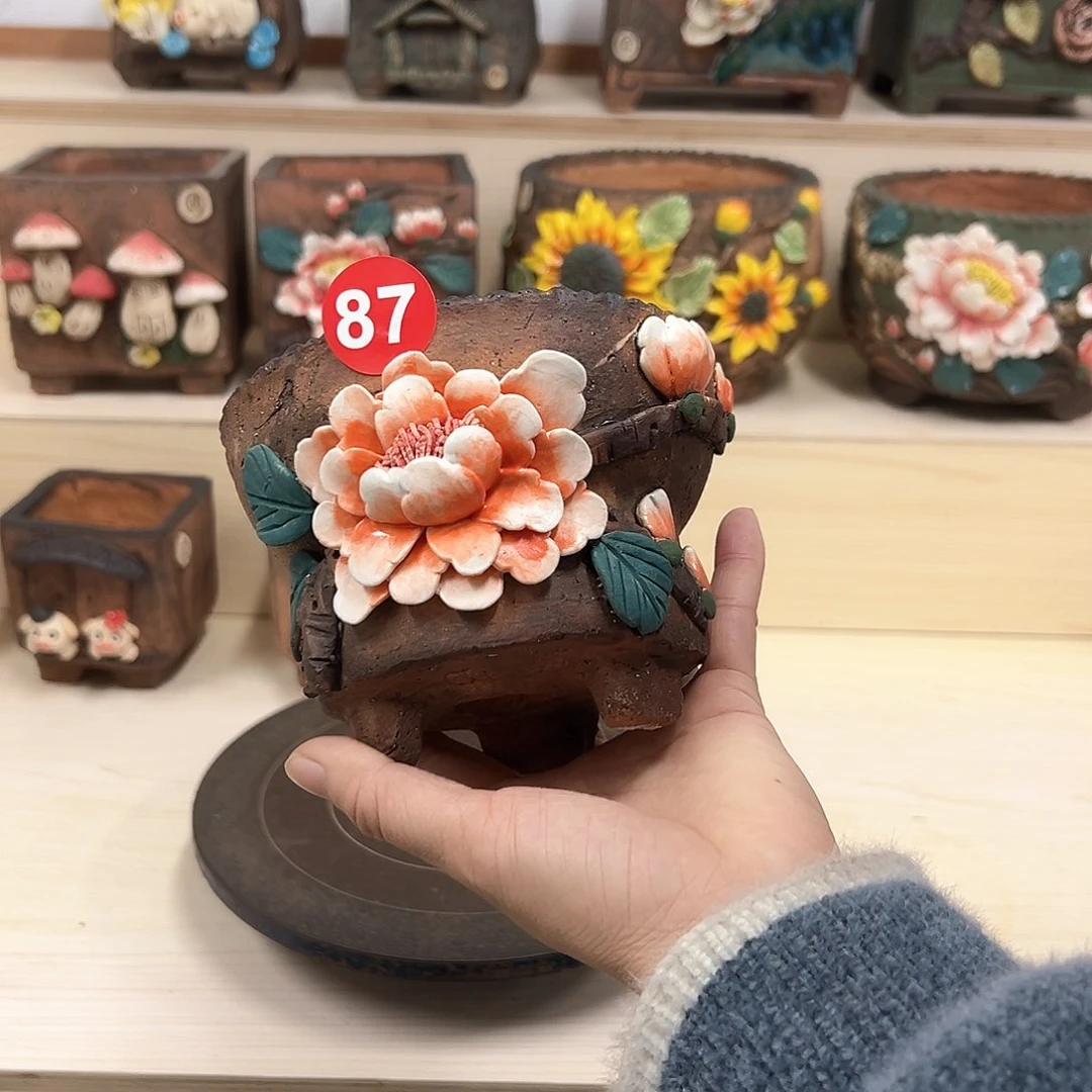 紫砂花盆87号内口11外高10