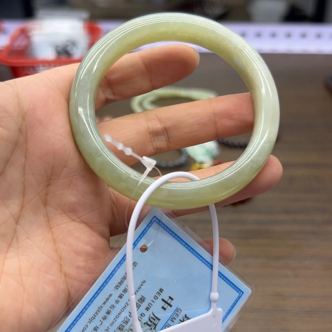 和田玉手镯未镶嵌58圈围340