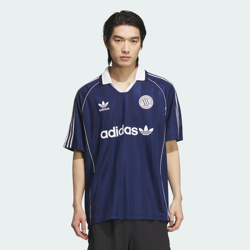 Adidas三叶草JERSEY SS休闲足球风运动短袖球衣KC0127 KC0128