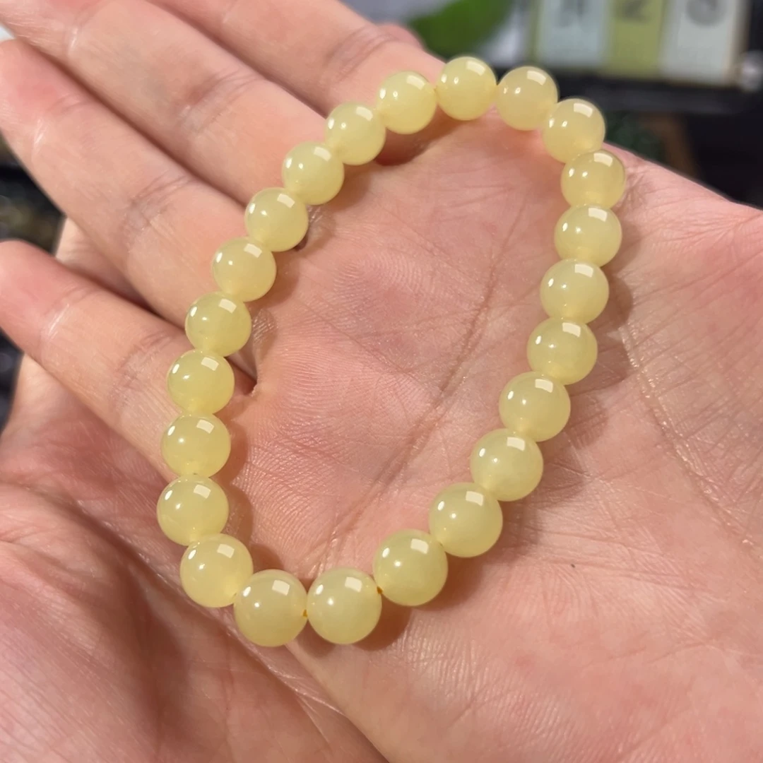 手链未镶嵌和田玉（黄玉）