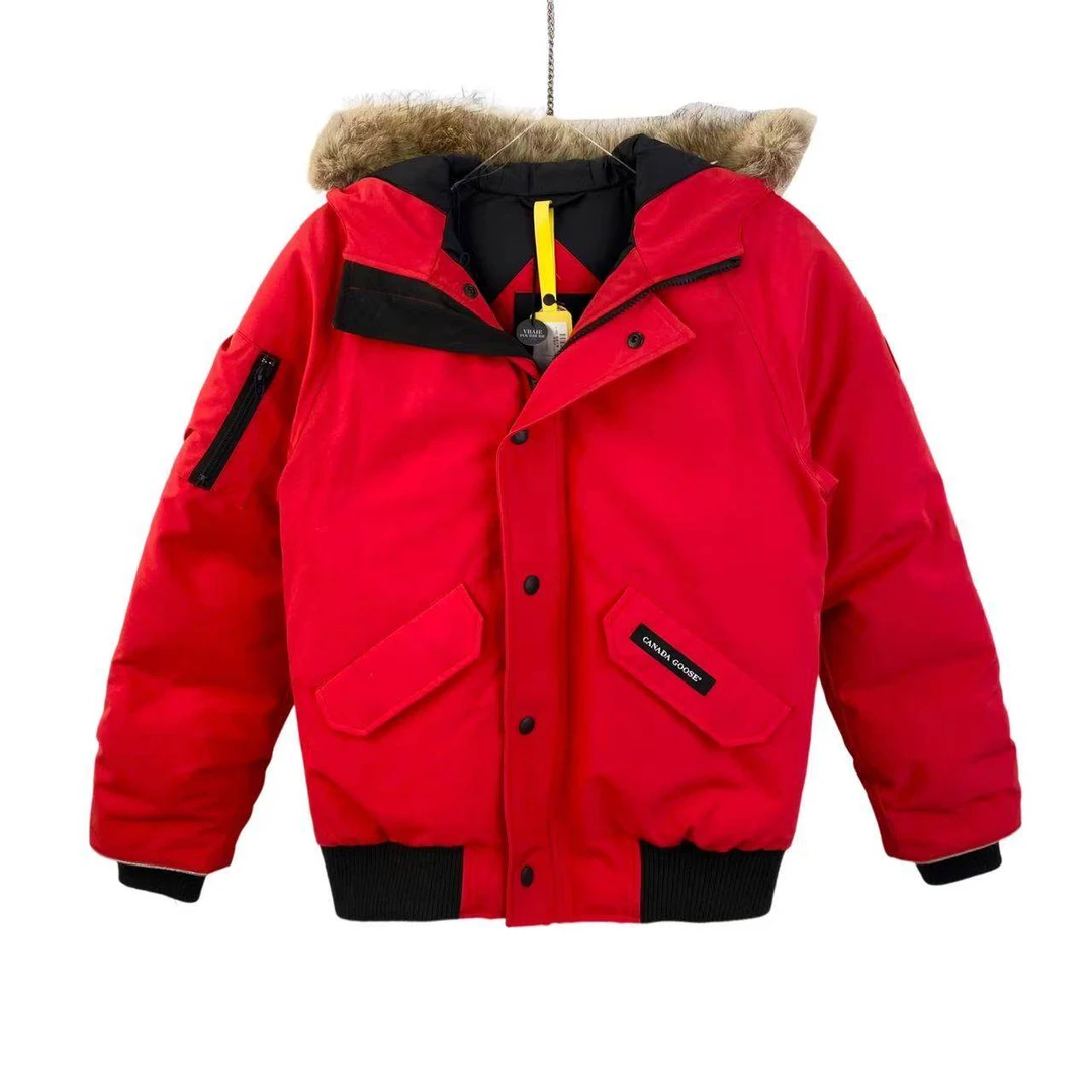 未使用 CANADA GOOSE  hu003 涤纶 红色袖标logo飞行员夹克 14-16