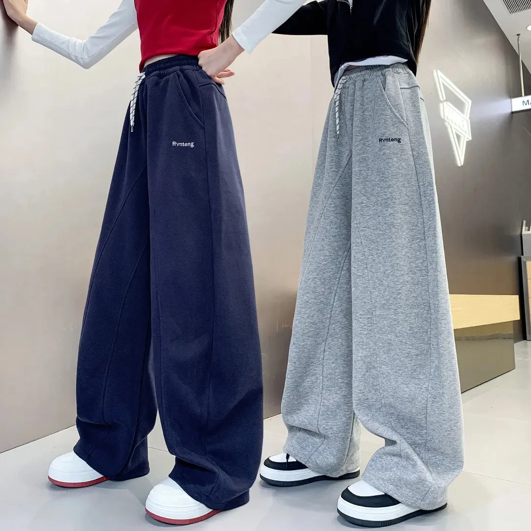 女童秋季休闲裤2025新款裤子儿童装宽松春秋款直筒长裤炸街运动裤