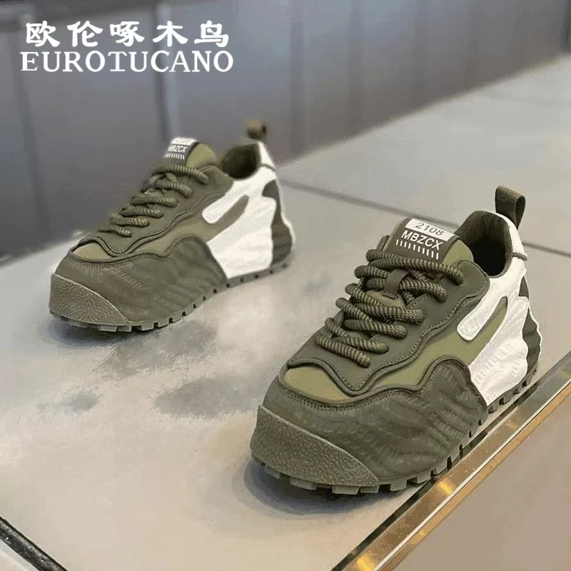 欧伦啄木鸟EUROTUCANO男鞋秋季厚底老爹鞋子男款男士开车专用鞋