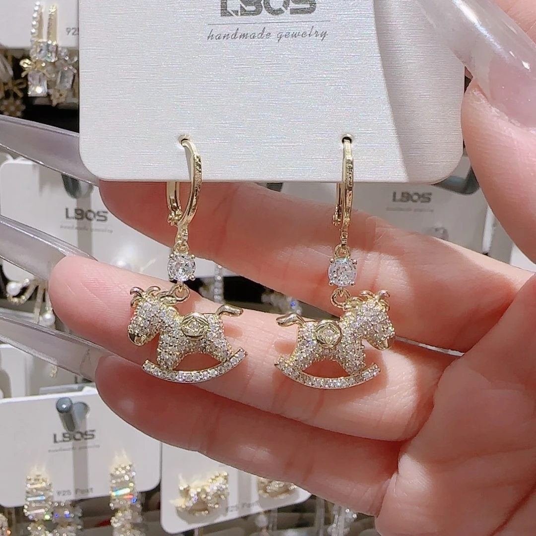 锆石铜合金925银耳环