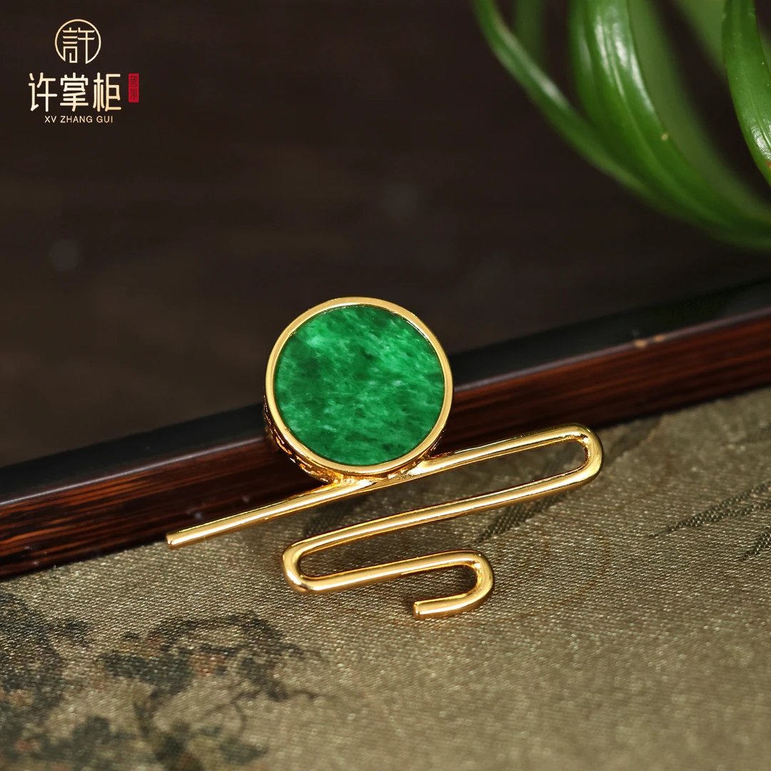 YGY｜青云直上 S925银翡翠圆牌胸针吊坠两用款天然翡翠A货气质精致