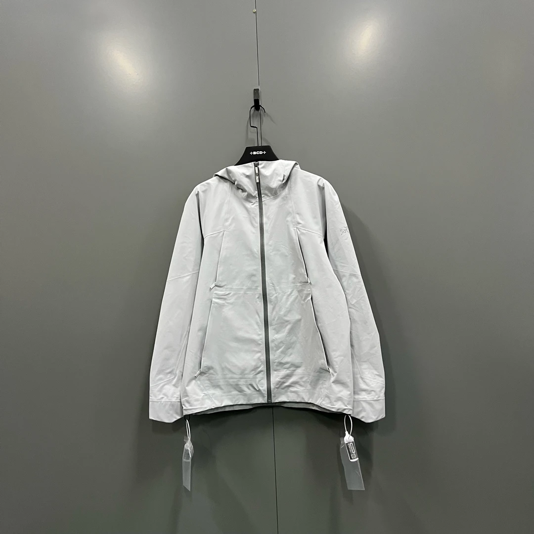 99新 ARC'TERYX/始祖鸟 jp918 浅灰色连帽冲锋衣 L码 019453