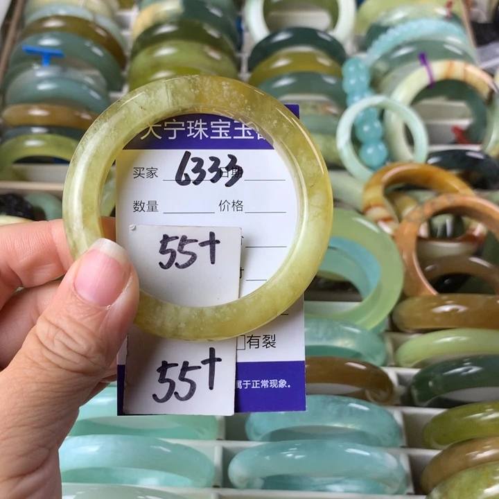 未镶嵌蛇纹石玉手镯6333