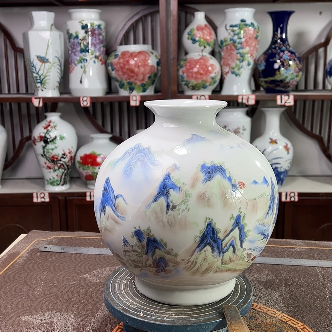 摆件陶景德镇陶瓷石千里