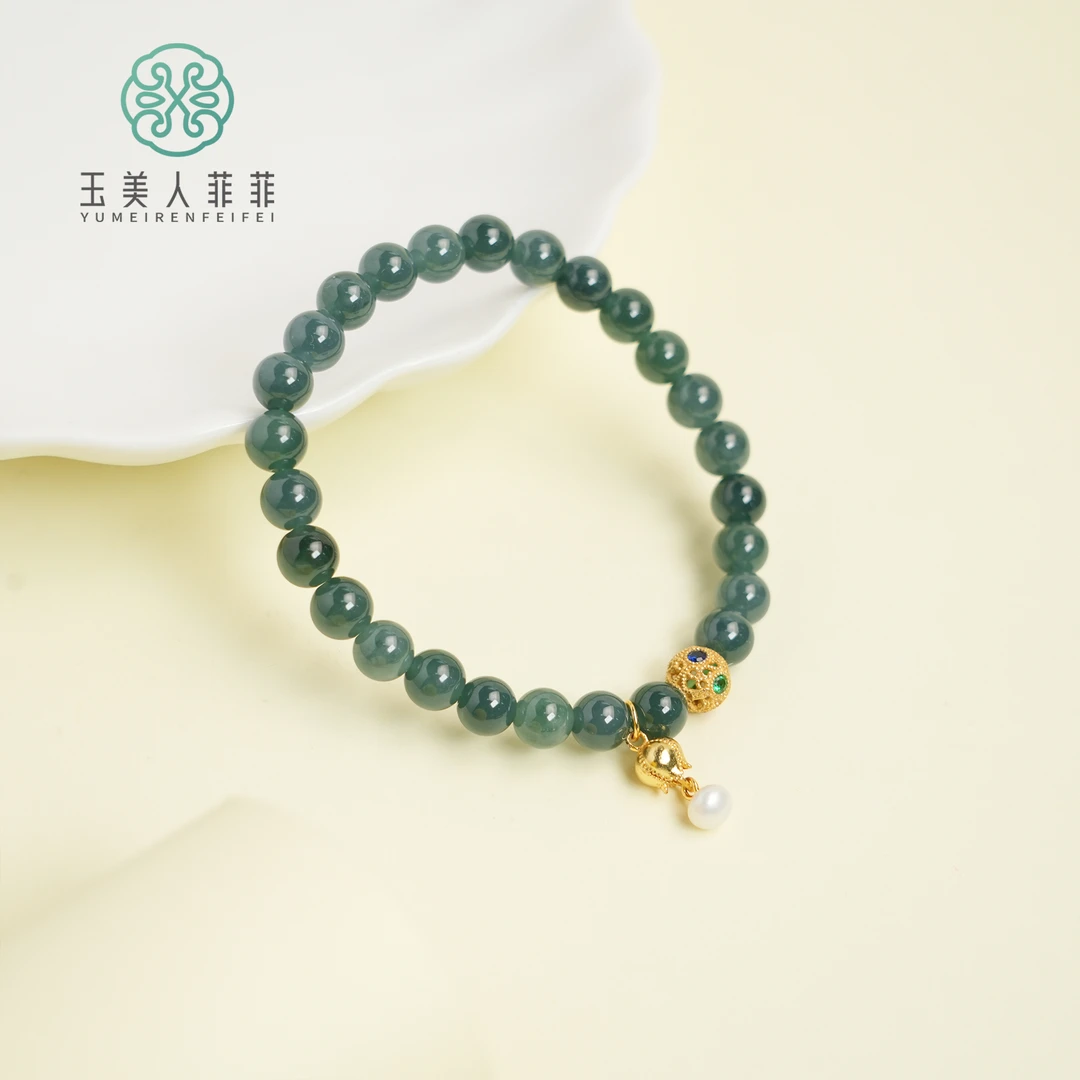 石惑珠宝*翡翠单圈手串-圆珠约7mm-多样性发一