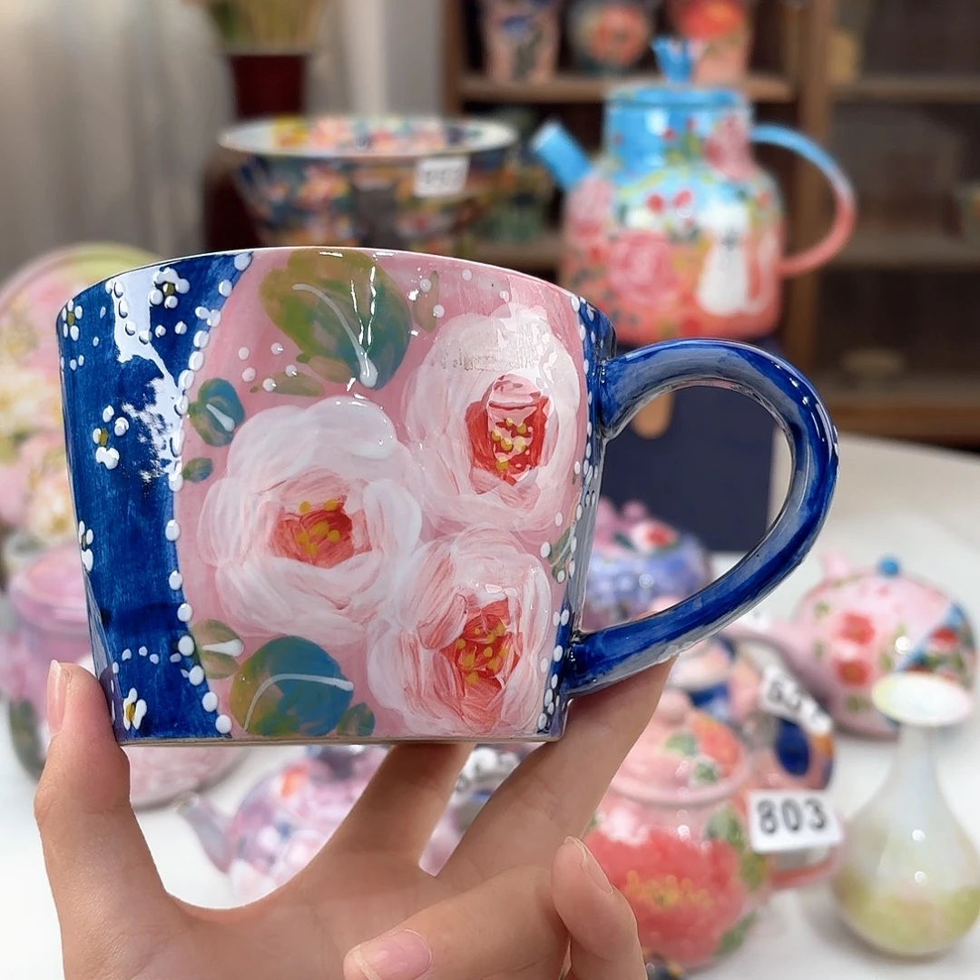 景德镇手绘高温釉下彩陶瓷茶具