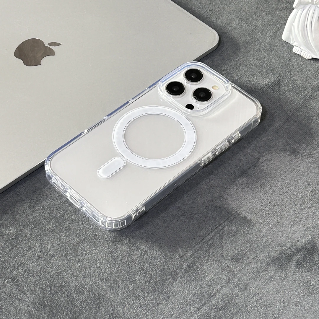 亚克力透明磁吸手机壳适用苹果16防摔高级潮流15promax新款女xs