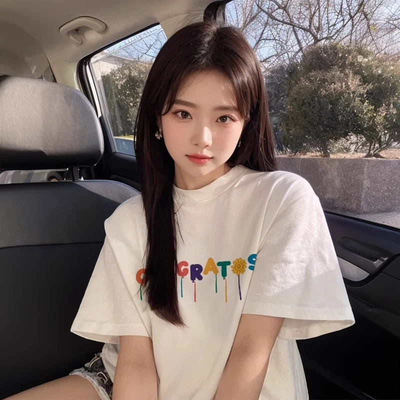 短袖女t恤夏2025新款爆款半袖纯棉宽松显瘦白色打底衫女内搭上衣