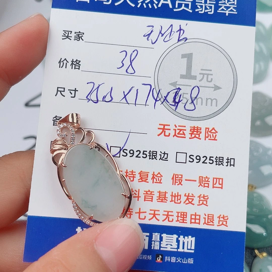 翡翠银S925镶嵌颈饰翡翠