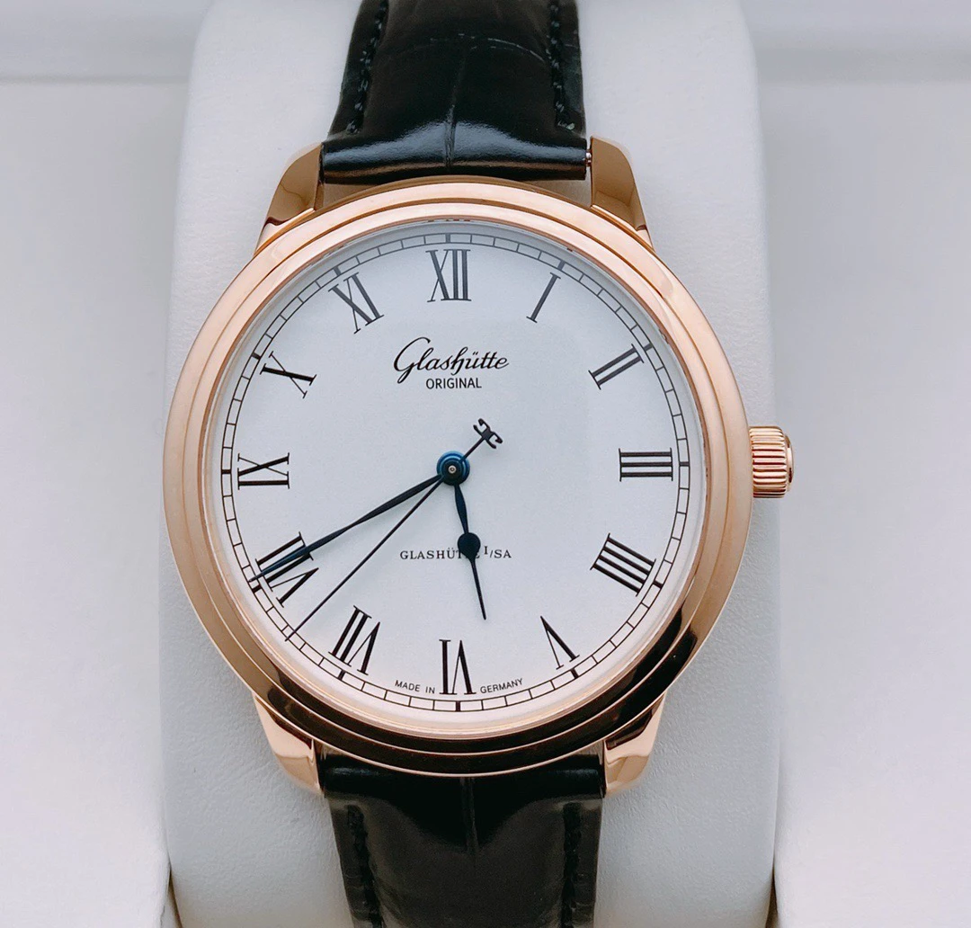 99新 Glashutte/格拉苏蒂 议员 大三针 40mm 玫瑰金