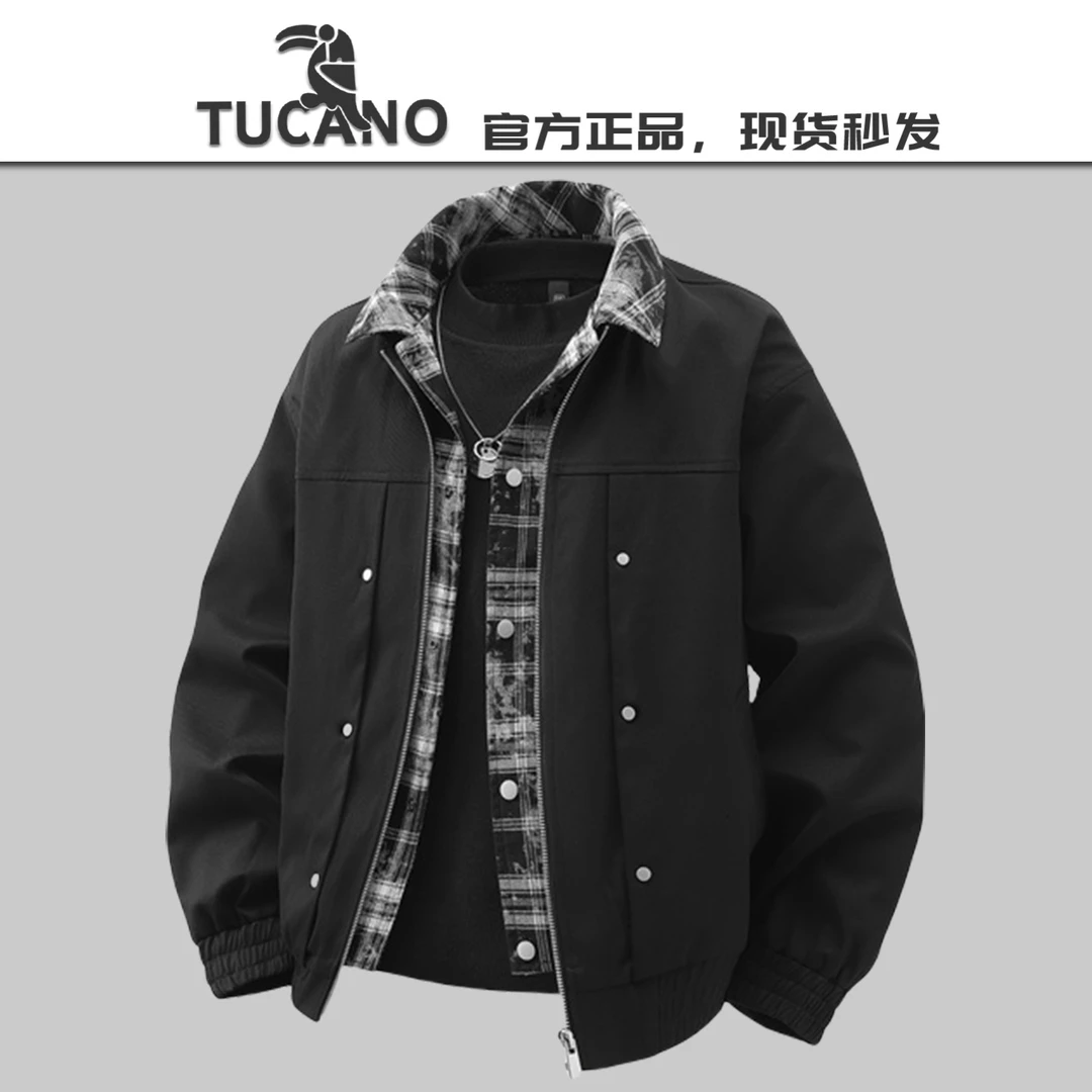 啄木鸟【官方】秋季男士休闲户外假两件夹克外套时尚百搭夹克外套男
