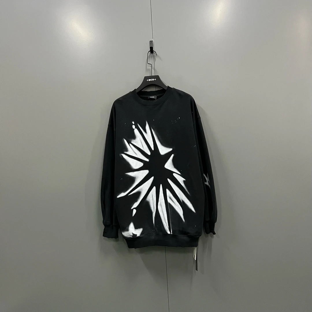 未使用 maje (ll) WE11DONE 水洗喷绘图案卫衣 XS S码/020314