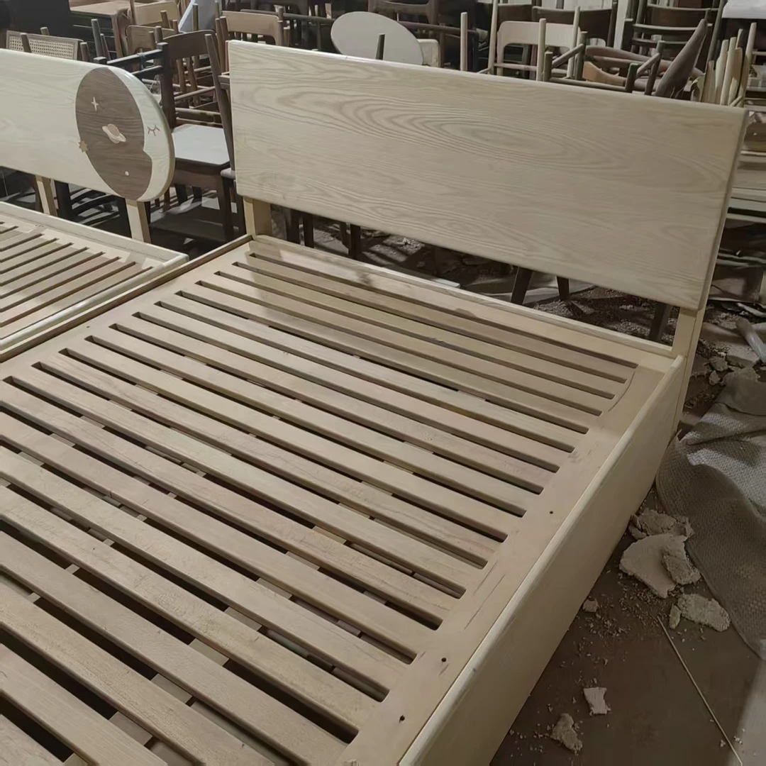 M-058白蜡木格物箱体床150*200