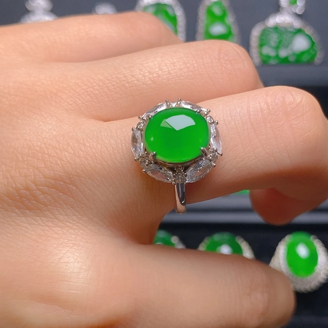 银S925镶嵌戒指翡翠