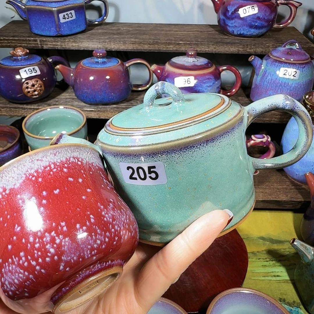 用****3钧瓷……窑变……壶一壶五杯