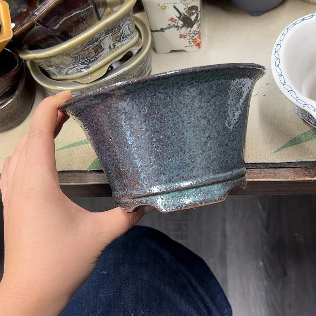 花盆紫砂295号瑕疵15/8cm窑变