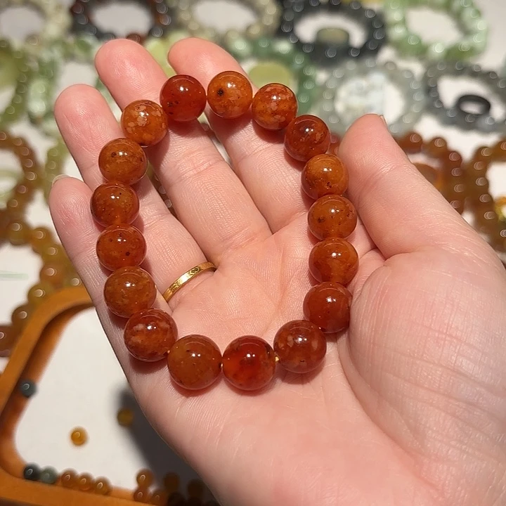 别***恙未镶嵌蛇纹石玉手串
