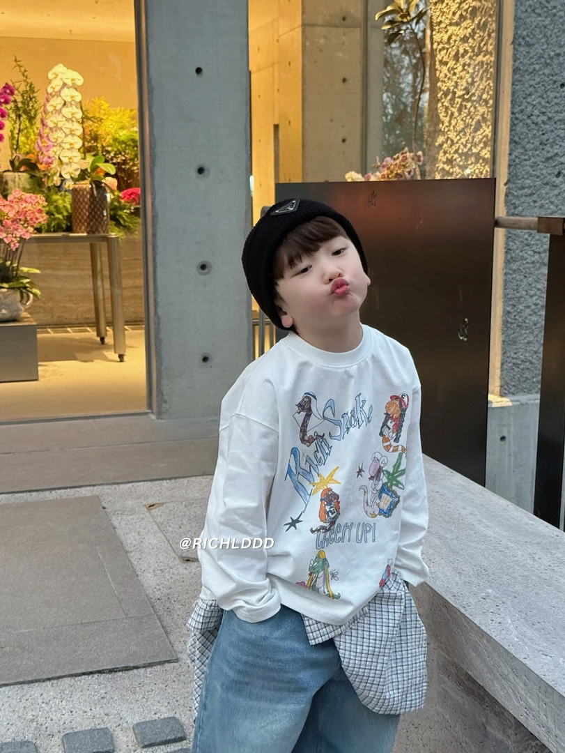 【春】卤蛋童装：小蛇开会/重磅棉T恤私服男女童韩