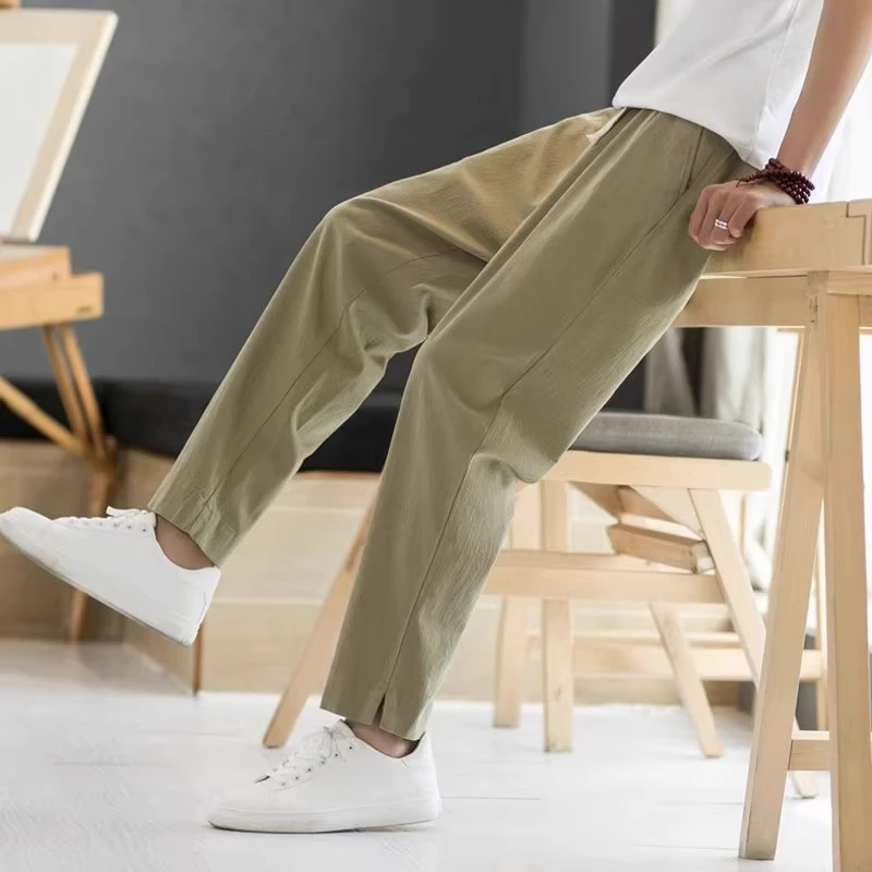 仓石一树潮牌夏季薄款休闲裤男2025新款宽松百搭纯色轻奢痞帅男装