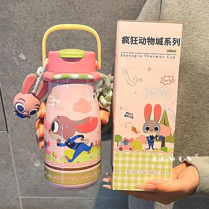 疯狂动物城朱迪儿童保温杯女生上学专用学生水杯子高颜值生日礼物