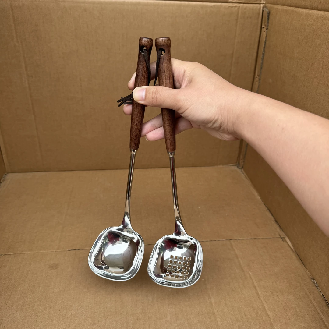 【新品上市】316钢胡桃木锅铲家用食品级木柄把汤勺漏勺厨具中古风