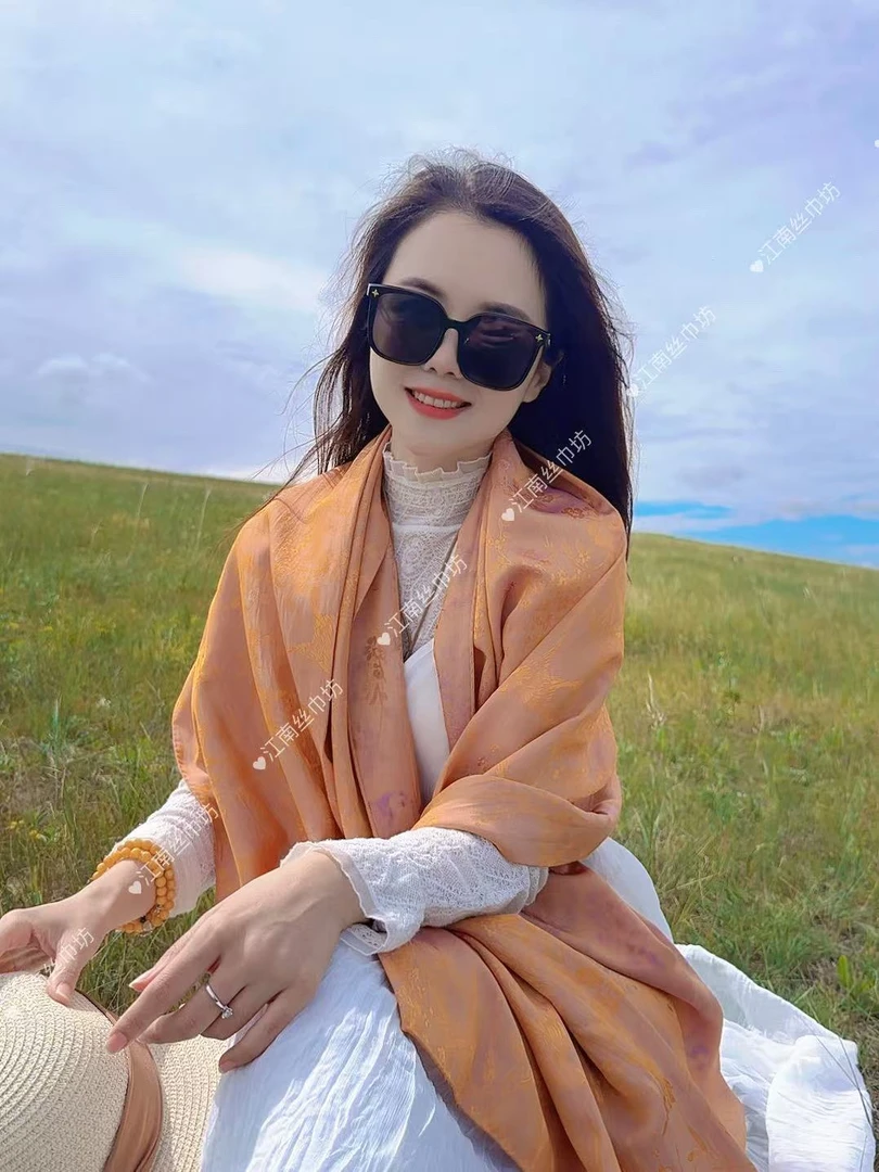 【彩袖】浮光锦-新款高端丝巾国风提花围巾70*180CM披肩