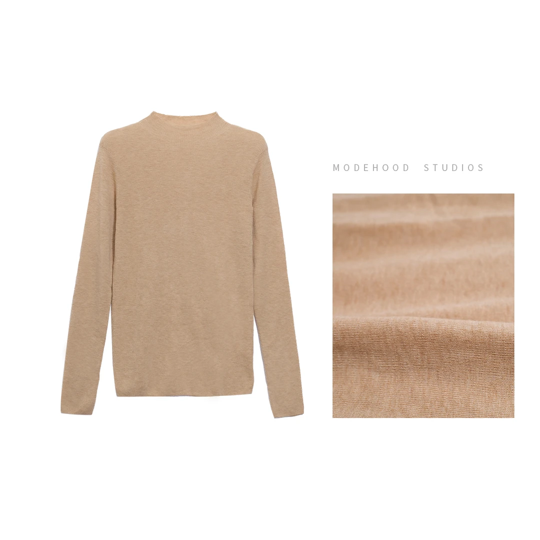 MODEHOOD伊凡【暖空气】珍珠山羊绒休闲贴身不扎肤打底QZ-280