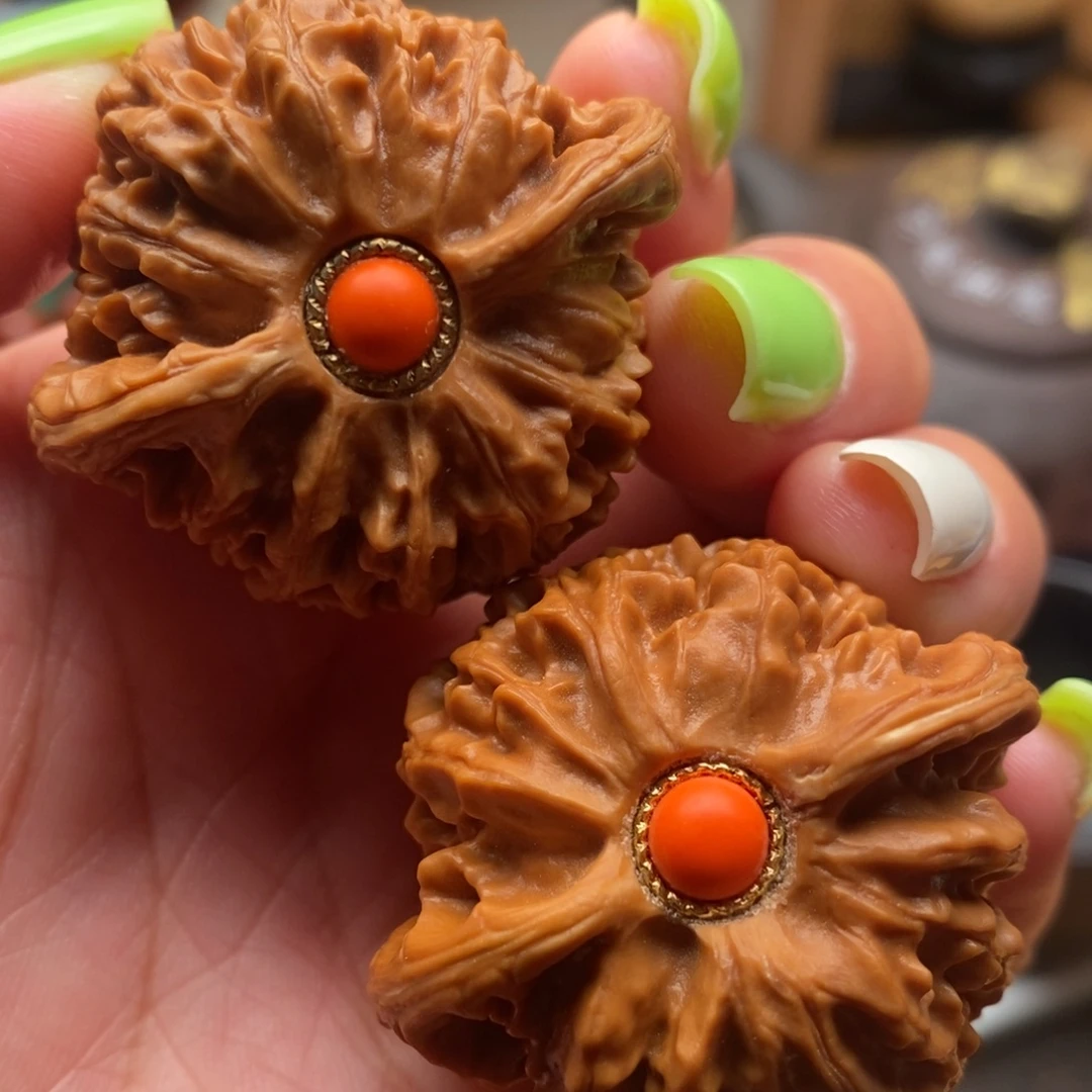 文玩核桃把件41尺宫灯狮子头