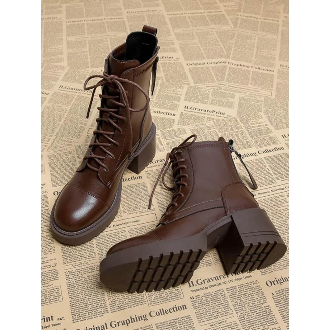 同款百搭鞋子真皮马丁靴女秋冬季2025新款爆款马丁靴女