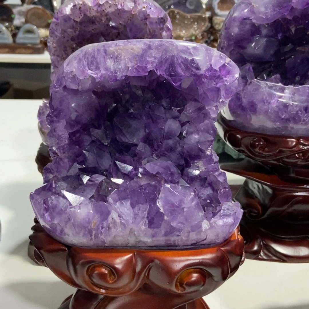 紫晶未镶嵌摆件水晶
