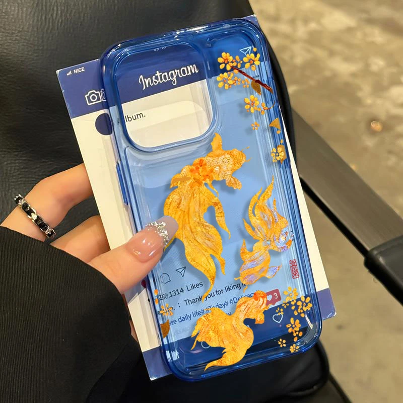 金枝锦鲤适用iphone16/15p/14promax苹果11手机壳13软胶12卡通8