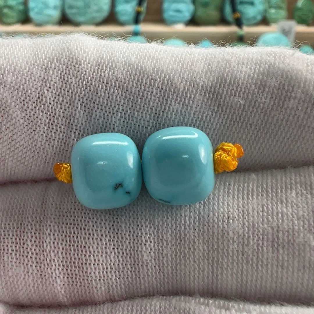 未镶嵌绿松石老型对珠9x8mm