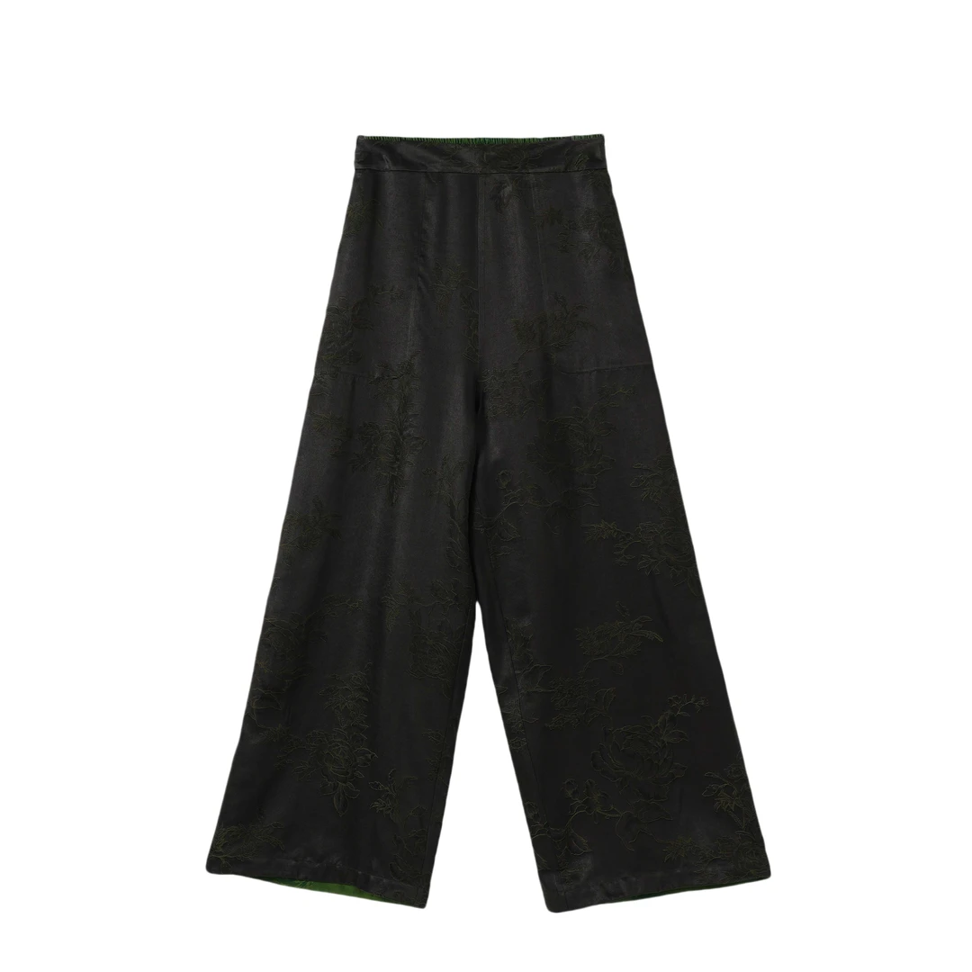 【书辰】桑蚕丝香云纱新中式复古百搭宽松舒适显气质女裤2422939