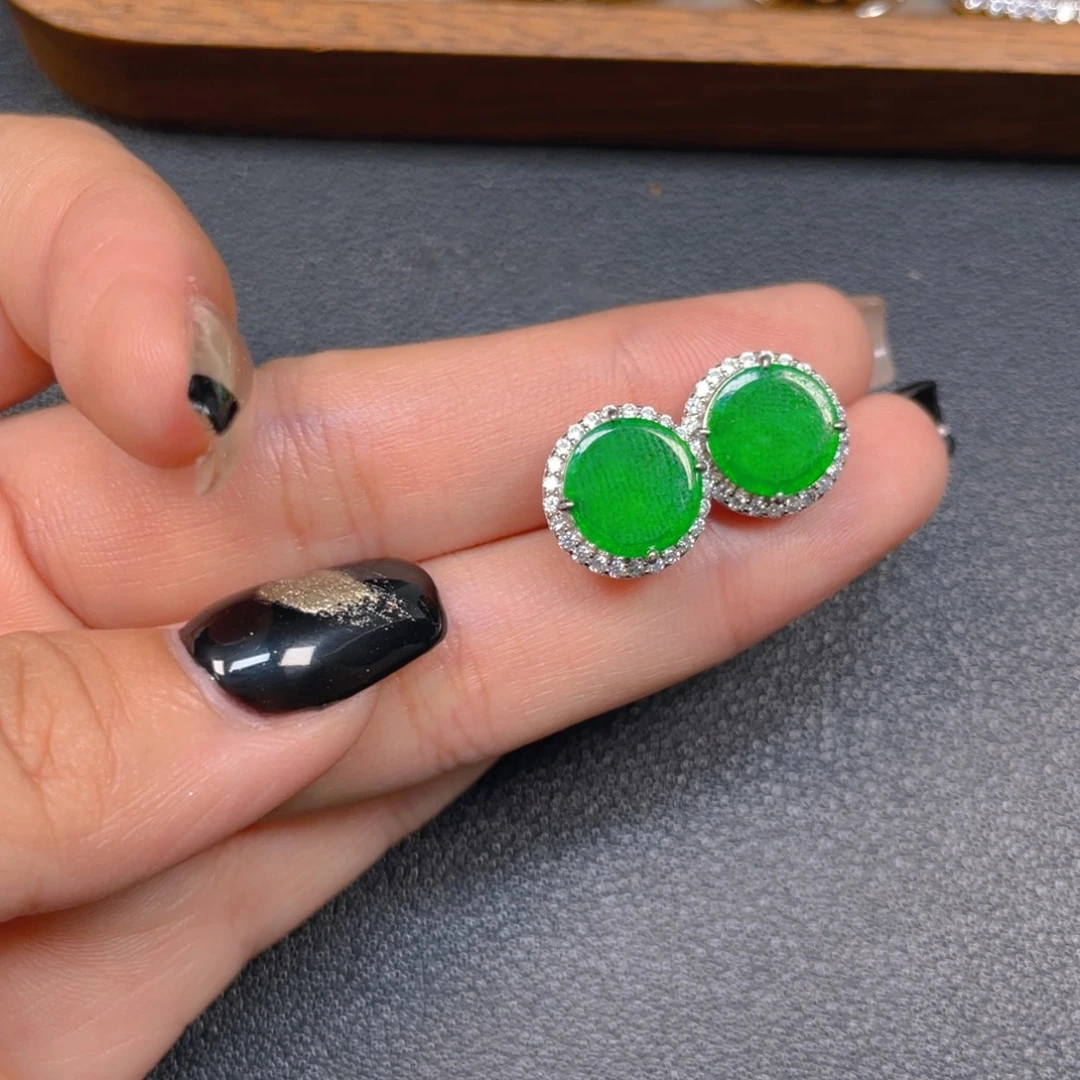 翡翠银S925镶嵌挂件jnn