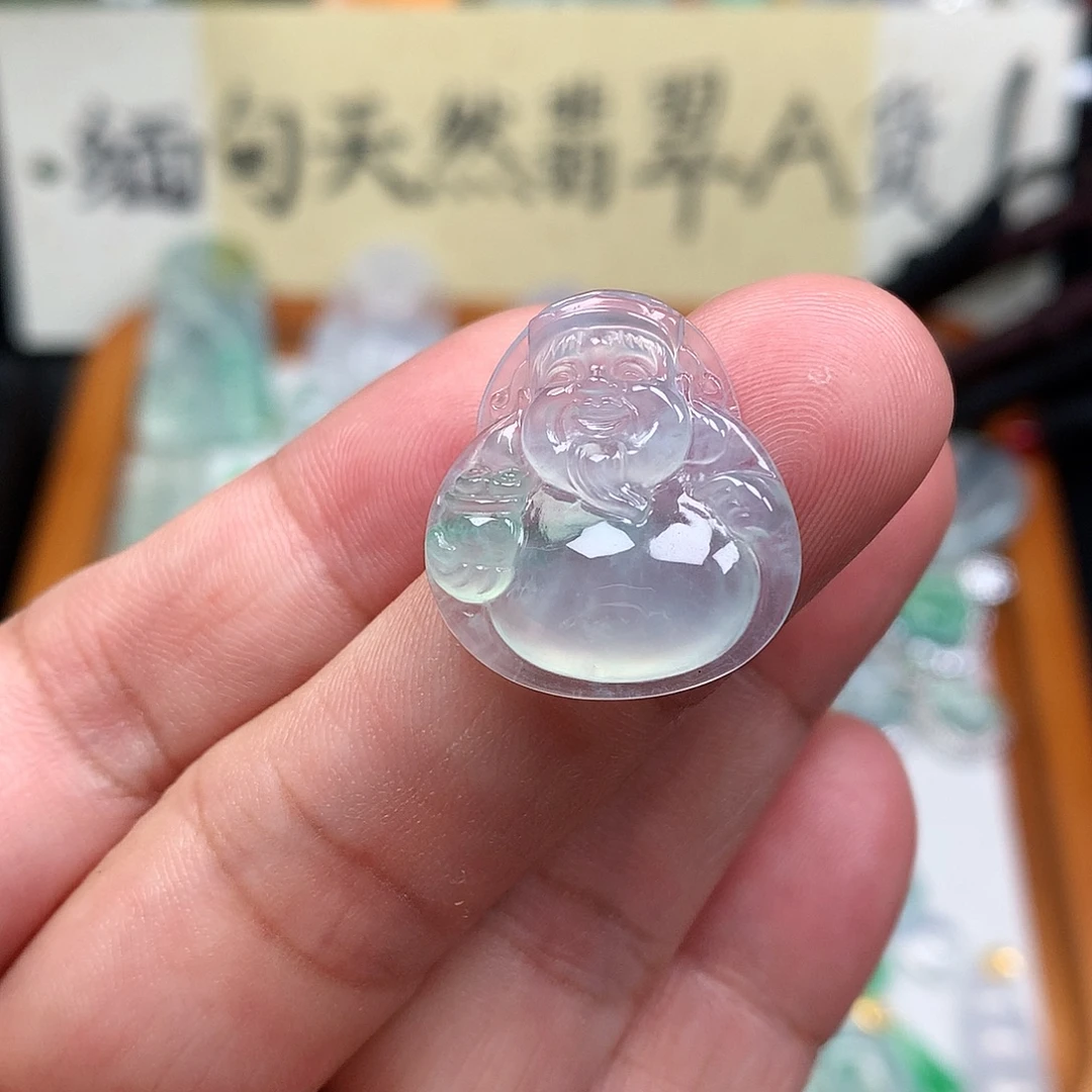 翡翠裸石缅甸天然A货翡翠冰种财神爷