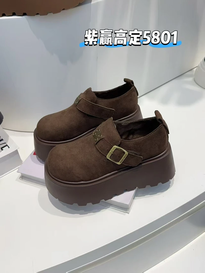 【上新】女士厚底秋冬季新款皮带扣复古英伦风勃肯鞋5801