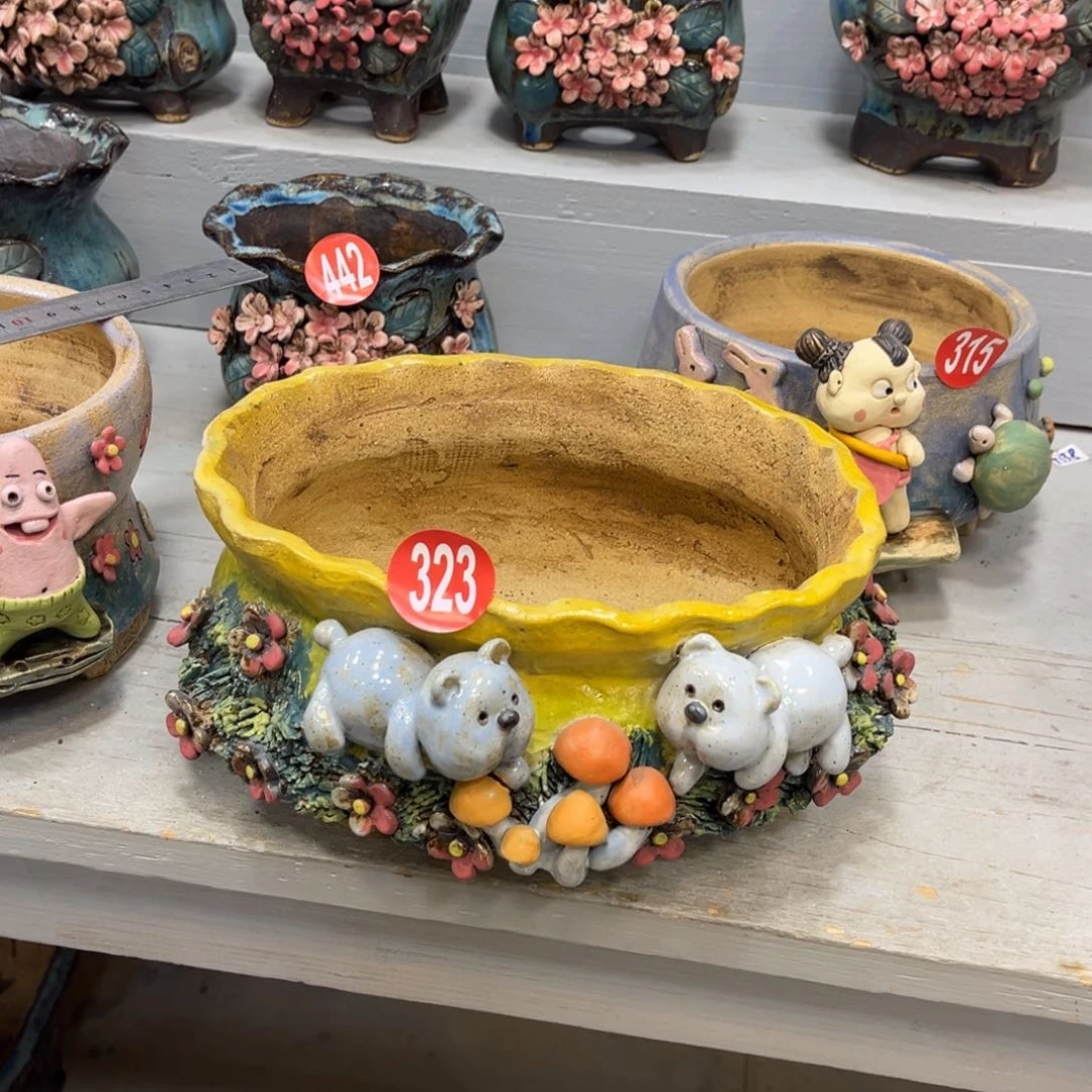 陶瓷微瑕323 号陶然花盆厂家直销