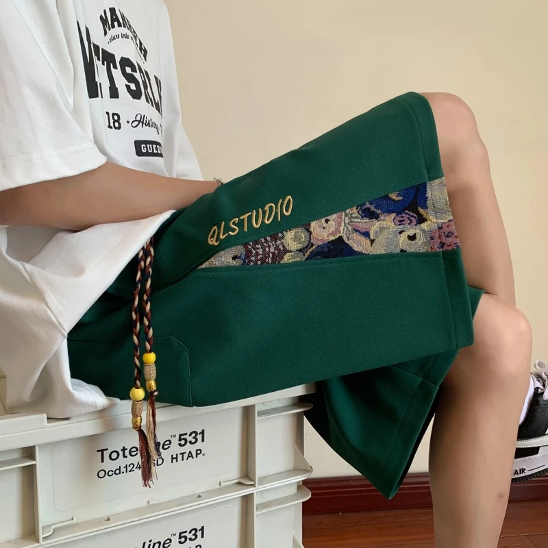 新中式短裤2025男士夏季新款裤子运动中裤大码宽松休闲外穿五分裤