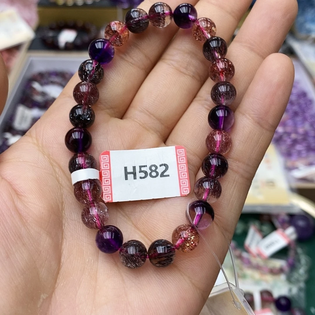 未镶嵌手链水晶H582高货黑加仑7.5+