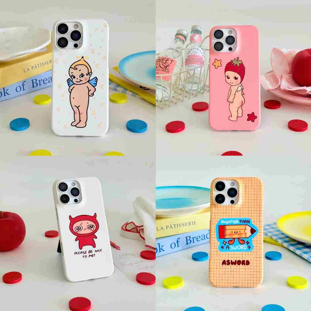 【张醒醒专属】红啤啤草莓天使iPhone16promax手机壳单层菲林15pro