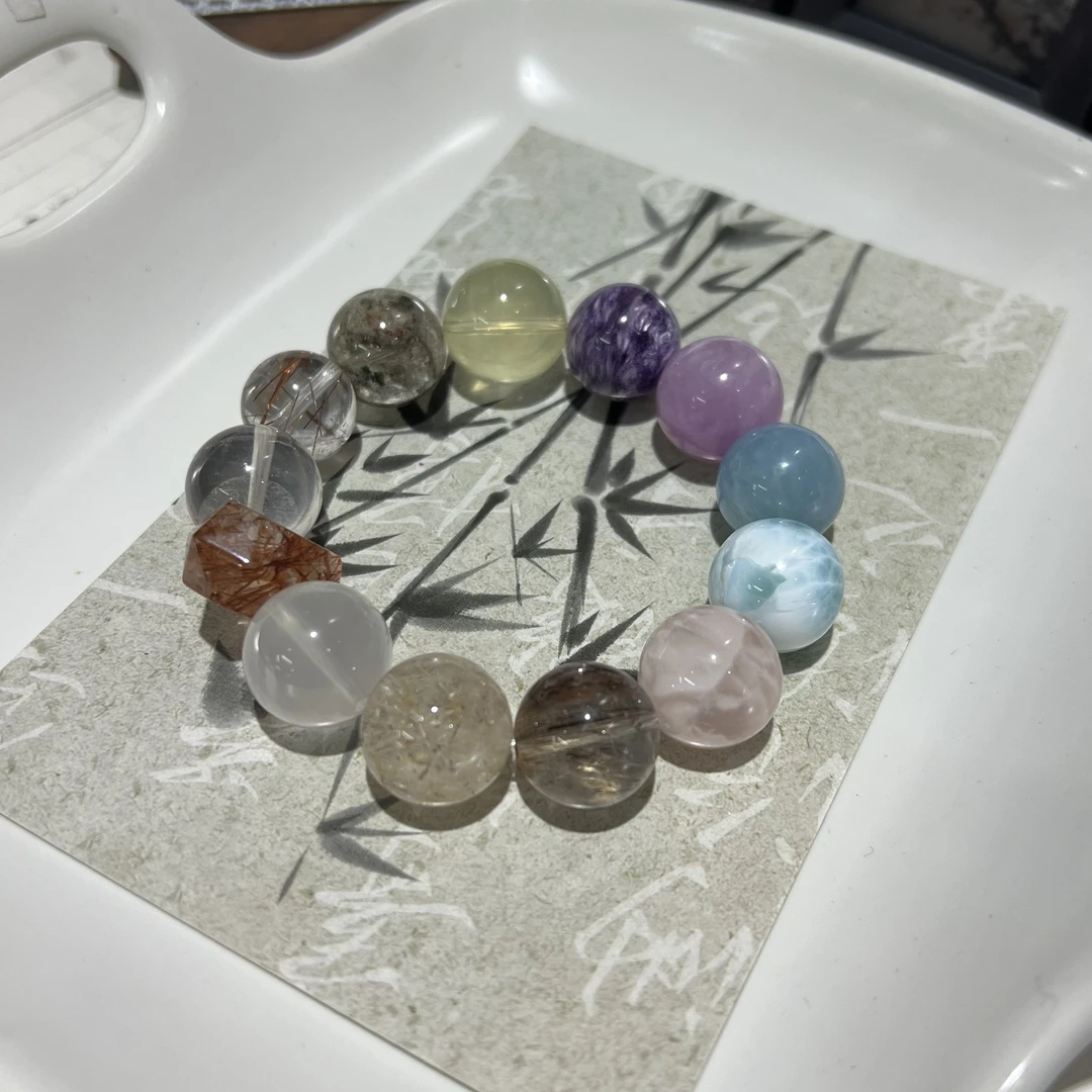 【月月家】AH037天然水晶 私人定制款多宝水晶手串 多样性发其一