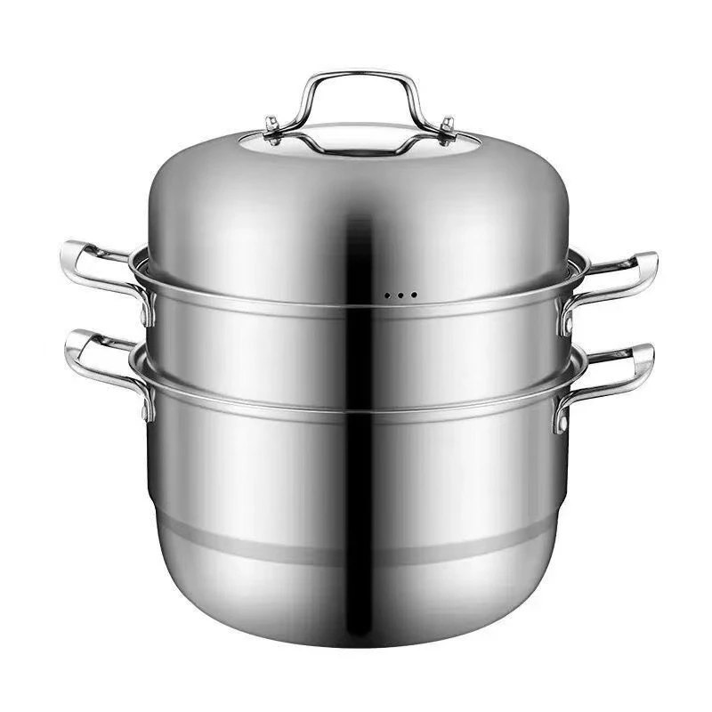 【28cm三层蒸锅】不锈钢家用蒸锅上蒸下煮大容量电磁炉用